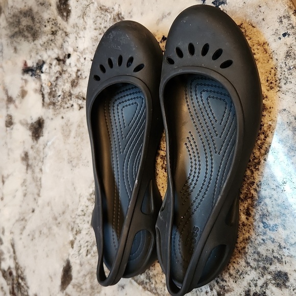 Crocs Shoes Womens Size 10 Black Mary Jane Slip On Flats - Picture 1 of 15